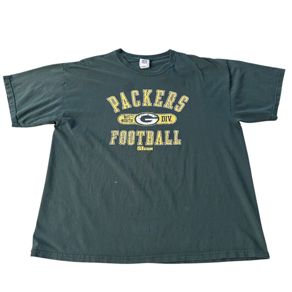 VTG‎ Green Bay Packers NFL Shirt Mens XL Pro Player 90s Distressed Y2K